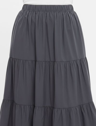 دامن زنانه چین دار طوسی