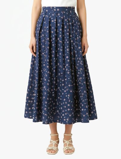 دامن بلند ماکسی نخی زنانه چین‌دار