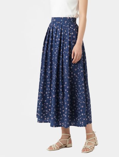 دامن بلند ماکسی نخی زنانه چین‌دار