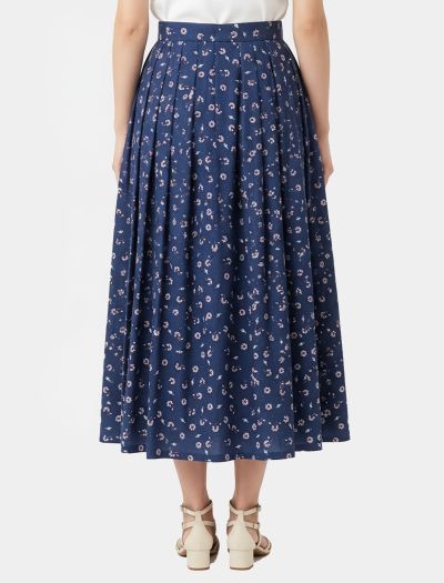 دامن بلند ماکسی نخی زنانه چین‌دار