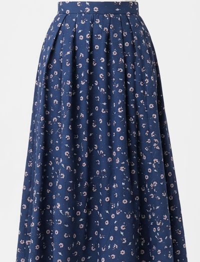 دامن بلند ماکسی نخی زنانه چین‌ دار 1130