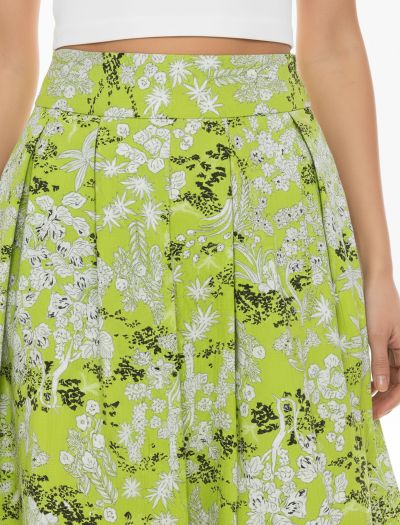 دامن ماکسی زنانه نخی طرح گل لیمویی