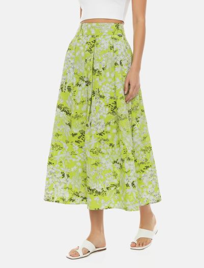 دامن ماکسی زنانه نخی طرح لیمویی 1126