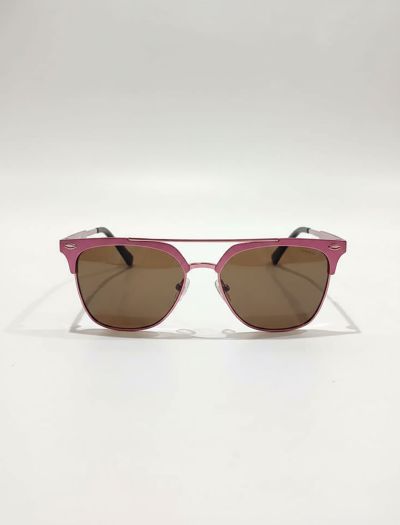 عینک آفتابی صورتی فلزی زنانه با لنز دودی