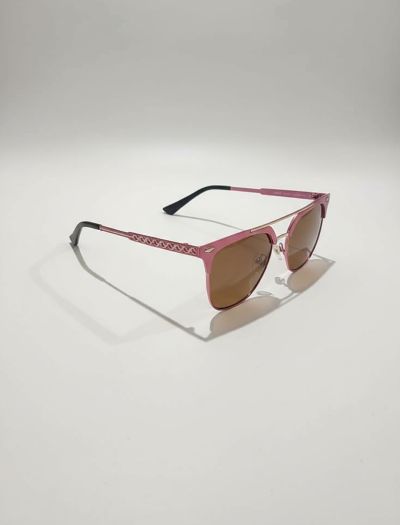 عینک آفتابی صورتی فلزی زنانه با لنز دودی