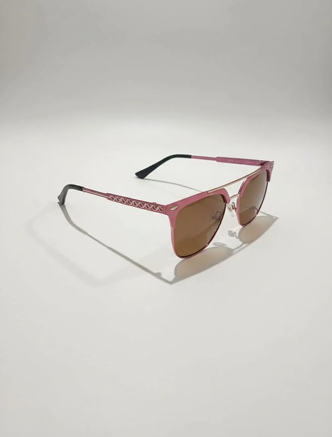 عینک آفتابی صورتی فلزی زنانه با لنز دودی