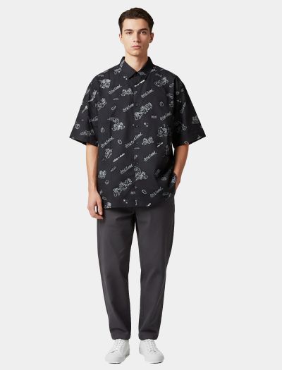 پیراهن مردانه طرحدار آستین کوتاه