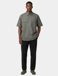 پیراهن کتان دو جیب آستین کوتاه