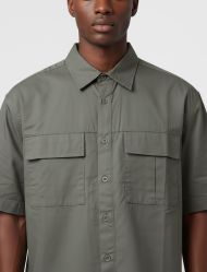 پیراهن کتان دو جیب آستین کوتاه