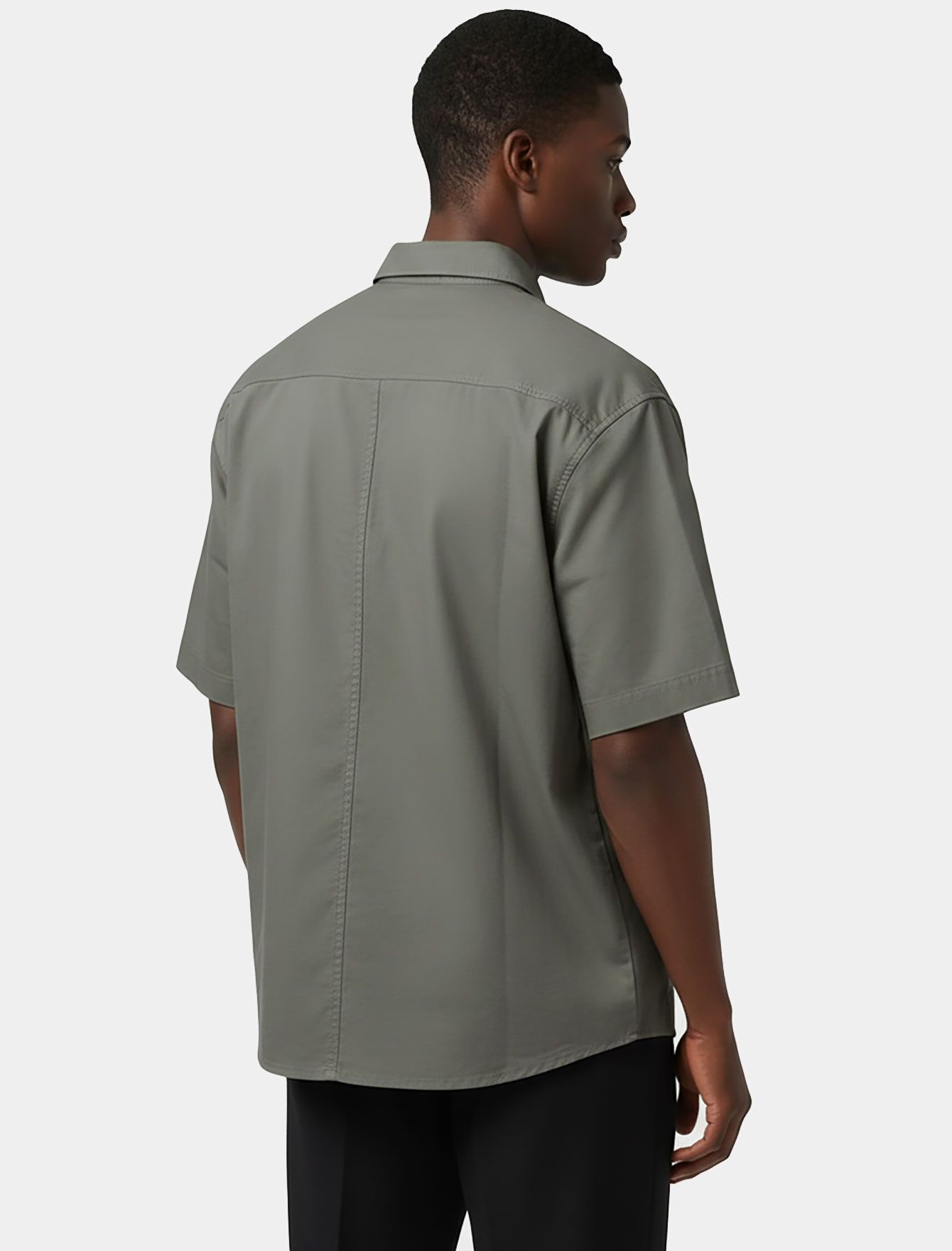 پیراهن کتان دو جیب آستین کوتاه