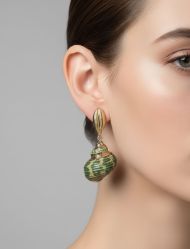 گوشواره آویز صدفی سبز زنانه