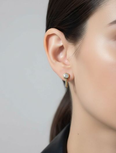 گوشواره حلقه و نگین زنانه