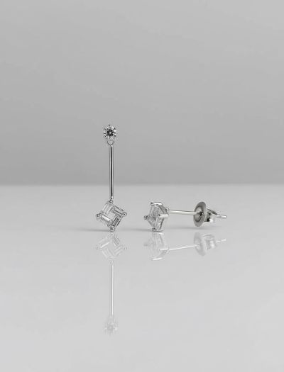 گوشواره آویز کریستالی مینیمال زنانه