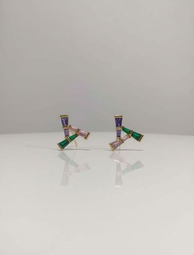 گوشواره میخی نگین رنگی زنانه