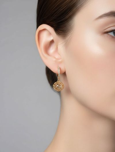 گوشواره آویزی گوی مینیمال زنانه