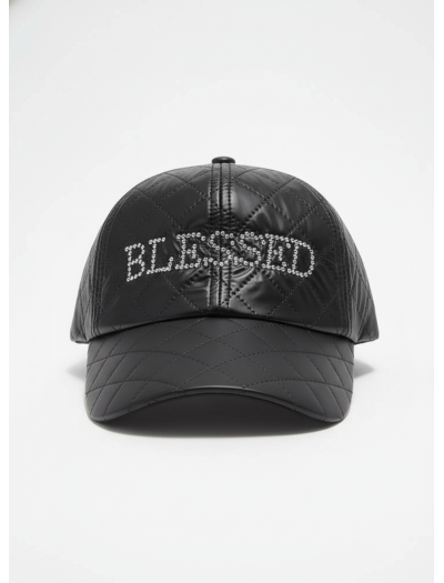 کلاه کپ چرم زنانه مشکی