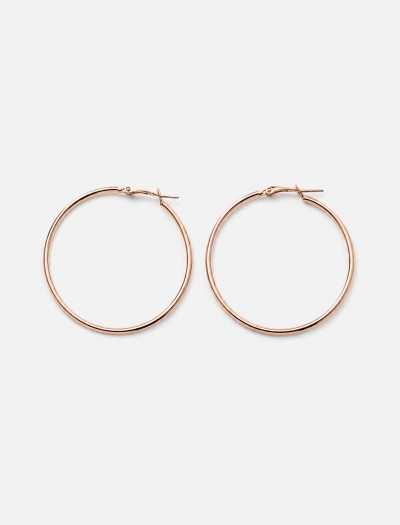 گوشواره حلقه ای تیتانیوم زنانه رنگ رزگلد