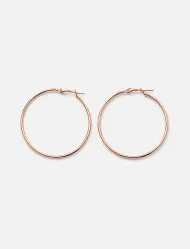گوشواره حلقه ای تیتانیوم زنانه رنگ رزگلد