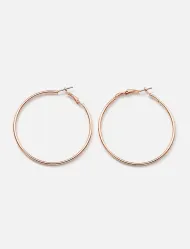 گوشواره حلقه ای تیتانیوم زنانه رنگ رزگلد