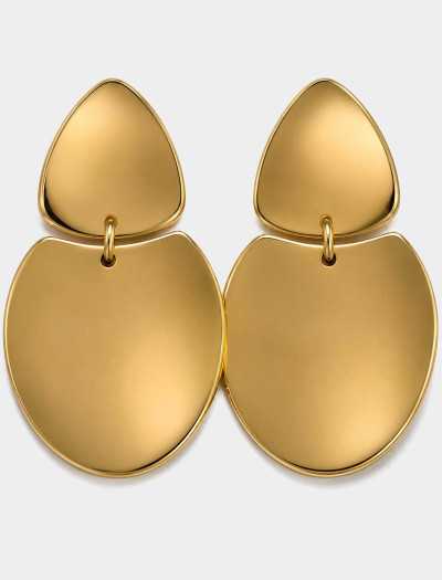 گوشواره طلایی دخترانه مینیمال تیتانیوم طرح ساده
