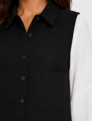 وست زنانه کرپ مازراتی رنگ مشکی نمای نزدیک