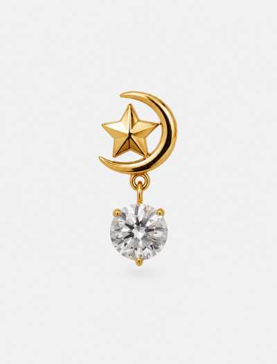 پیرسینگ گوش دخترانه طرح ستاره و ماه
