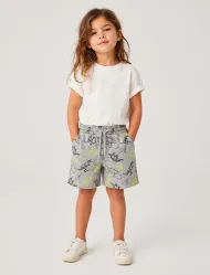 شلوارک راحتی بچگانه طرح دایناسور روی مدل دختر بچه