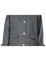 کت لینن زنانه دکمه چوبی طرح مینیمال